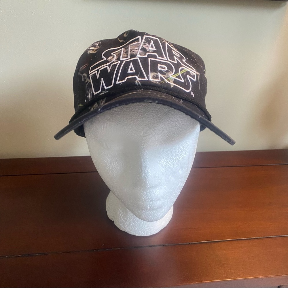 Rare Star Wars Black Graphic Print Snapback Cap One Size Fits Most